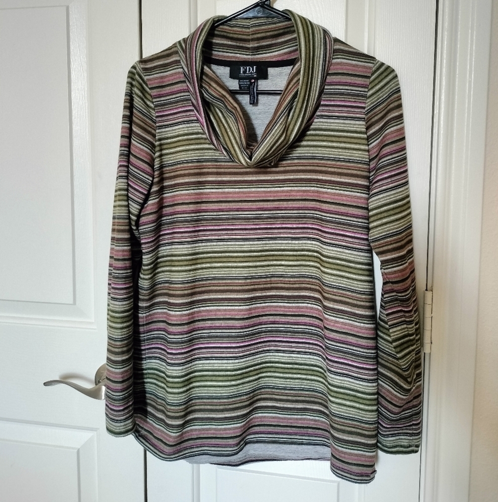 FDJ Women's Striped Sweater - Multicolor Size Small
